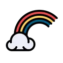 Free Rainbow Colorful Cloud Icon