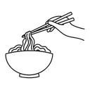 Free White Line Ramen Illustration Ramen Noodle Icon