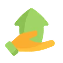 Free Hand House Sell Icon