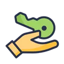 Free Key Hand Estate Icon