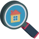 Free Recherche De Maison Loupe Immobilier Icône