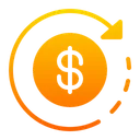 Free Refund Cashback Coin Icon