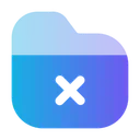 Free Remove Folder Cross Content Icon
