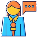 Free Female Woman Microphone Icon
