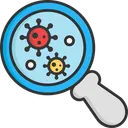 Free A Magnifying Glass Research Virus Reseearch Bateria Icône