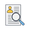 Free Magnifying Glass Over Resume Icon