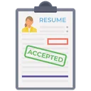 Free Resume Accepted Job Application Job Confirmation Icon