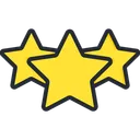 Free Review Stars Three Starts Icon