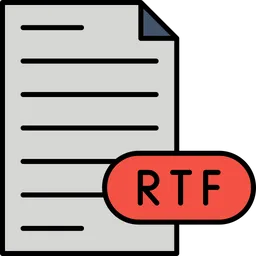 Free Rich Text Format File Icon - Download in Colored Outline Style