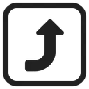 Free Arrow Curving Up Icon