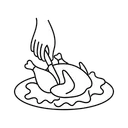 Free White Line Roasted Chicken Illustration Roasted Chicken Food Icon