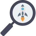 Free Rocket In Magnifier Brand Research Find Startup Icon