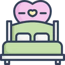 Free Romantic Bed  Icon