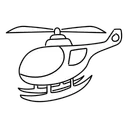 Free White Line Helicopter Illustration Chopper Rotorcraft Icon