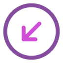 Free Round Arrow Left Down Icon