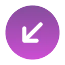 Free Round Arrow Left Down Down Arrow Left Arrow Icon