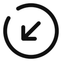 Free Round arrow left down  Icon