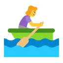 Free Rowing Boat Flat Icon