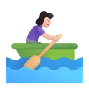 Free Rowing Boat Color Icon