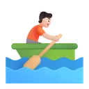 Free Rowing Boat Color Icon