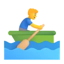 Free Rowing Boat Color Icon