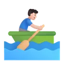Free Rowing Boat Color Icon