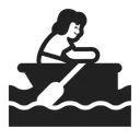 Free Rudern Boot Hoch Symbol