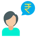 Free Rupees Conversation Businesswoman Communication Icon