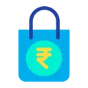 Free Shopping Bag Rupees Sign Hand Bag Icon