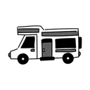 Free Black Monochrome Camper Van Illustration Rv Camping Icon