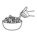 Free White Line Salad Illustration Salad Fresh Icon