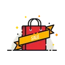 Free Sale Ribbon Carry Icon