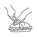 Free White Line Sandwich Illustration Sandwich Lunch Icon