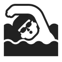 Free Schwimmen Hoch Kontrast Symbol