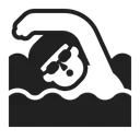 Free Schwimmen Hoch Kontrast Symbol