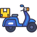 Free Scooter Courier Food Icon