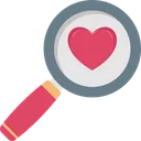 Free Search Lover Magnifier Heart On Magnifier Icon