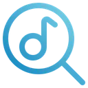 Free Search Music Music Note Magnifier Icon