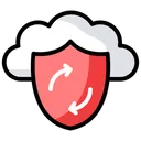 Free Safe Network Secure Networking Security Shield Cloud Icon