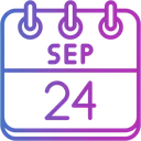 Free September Calendar Days Time And Date Icon