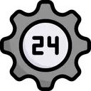 Free Service 24 Hour  Icon