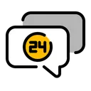 Free Servicio Horario Servicio Las 24 Horas Soporte Las 24 Horas Icono