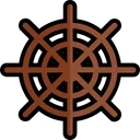 Free Travel Filled Sheering Wheel Sailboat Icon