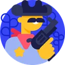 Free Sheriff Gun Person Icon