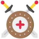 Free Shield With Sword Blade Sword Icon