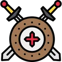 Free Shield With Sword Blade Sword Icon