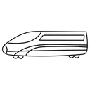 Free White Line Bullet Train Illustration High Speed Rail Shinkansen Icon