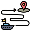 Free Shipping Route Ship Transportation Icon