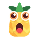 Free Pineapple Surprised Shock Icon