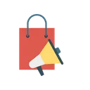 Free Announcement Megaphone Shopping Icon